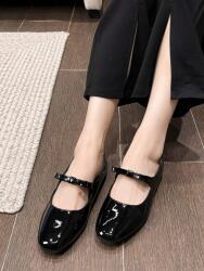 Shein Fekete Lakkozott Balerina Masni, Size 38 (sx2207155540201582)