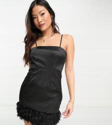 Lola May Fekete Szatén Mini Ruha (40) (570813)