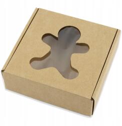 30x30x10 cm Ablakos doboz Keksz Eco barna 5 db-os szett