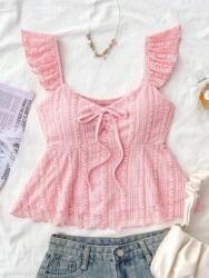 Shein DC42311 Shein Rózsaszín Csipkés Lány Fodros Felső (38) 158
