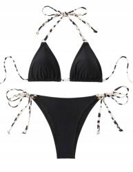 Shein Kétrészes Fürdőruha Fekete Leopárdmintás 36 S__s