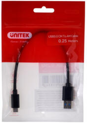 Unitek Cable Usb-c - Usb-a 3.1, M/m, 0.25m, Y-c490bk (y-c490bk) - compzone