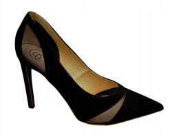 Baldowski Czółenka Baldowski D03053-1451-004, méret 37, Fekete velúr+Háló Fekete Bőr (D03053-1451-004)