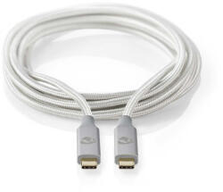 Nedis CCTB64020AL20 USB kábel USB4 Gen 2x2 2 M USB C 20 Gbit/s Ezüst (CCTB64020AL20)