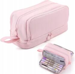  Iskolai tolltartó iskolatáska tágas egyszínű sima rózsaszín (5903686893902)