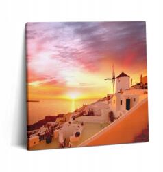 Wallfluent Vászonkép Canvas Falra Santorini Szobába Régi Szélmalommal (010030010270000037651)