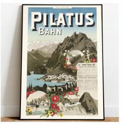  Vintage poszter Svájc Pilatus Utazás 50x70