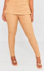 Prettylittlething leggings, Slim Fit, texturált, Size S, barna szín