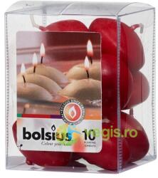 Bolsius Lumanari Plutitoare Rosu Burgund 10buc