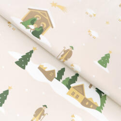 Goldea karácsonyi pamutvászon - karácsonyi dalok 160 cm