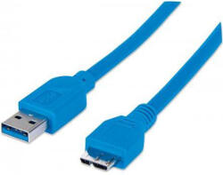 Manhattan USB 3.0, A/Micro-B, 1 m USB 3.2 Gen 1 (3.1 Gen 1) USB A Micro-USB B Kék (325417)