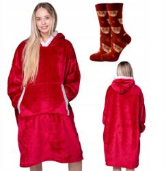 Takaró Pulóver Oversize Meleg Takaró Pulóver 2in1+ZOKNI Szőrme Pulóver Takaró Ajándék (Koc bluza OVERSIZE ciepła 2W1 futrzak)