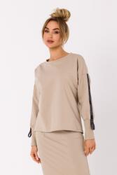 MOE Női Divatos Kapucni Nélküli Melegítőfelső Bézs 40 L