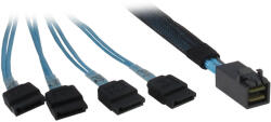 Inter-Tech 0.5m SFF 8643/4x SATA 0, 5 M Fekete, Kék (88885003)