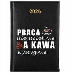 FunnyCase Könyvnaptár 2026 A Munka Nem Menekül Fekete Tervező Ajándék Minták (Kalendarz Czarny PRACA NIE UCIEKNIE)