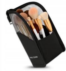 EdiBazzar Utazó kozmetikai táska, tok sminkecsetekhez, ceruzákhoz, fekete rendszerező (Kosmetyczka na pędzle kredki ołówki poręczna)