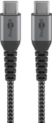 Goobay 49302 USB kábel USB 2.0 1 M USB C Szürke, Ezüst (49302)