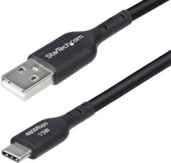 StarTech USB2AC4MBKE USB kábel USB 2.0 4 M USB A USB C 0, 48 Gbit/s Fekete (USB2AC4MBKE)