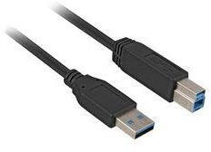 Sharkoon 3m, USB3.0-A/USB3.0-B USB kábel USB 3.2 Gen 1 (3.1 Gen 1) USB A USB B 5 Gbit/s Fekete (4044951015658)