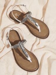 Shein IC43103 Shein Női Flip-flop Papucs Csattal Ezüst Applikáció (19) 37 (swshoes03201222524)