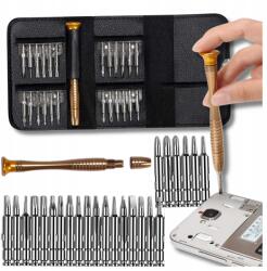  Precíziós csavarhúzó készlet 25 az 1-ben elektronikai eszközökhöz, Torx bitek, Csavarhúzók, tokkal (Śrubokręt zestaw wkrętaków 25w1 + etui)