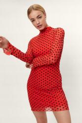 Nasty Gal Piros Mini Ruha Hosszú Ujjú (34) (470031)