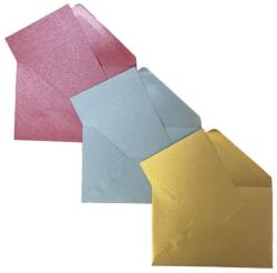  Plic+card Colorarte Perla, culori perlate (rosu, auriu, argintiu), 60x80mm, 150 buc/set (P4343)