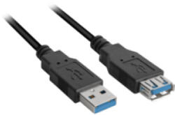 Sharkoon 3m, 2xUSB3.0-A USB kábel USB 3.2 Gen 1 (3.1 Gen 1) USB A 5 Gbit/s Fekete (4044951015696)