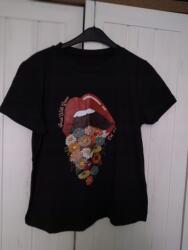 Shein Póló Fekete Print 36 S S