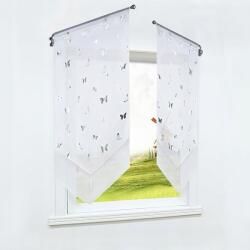  Irigy Hónaljmirigy fátyol 40x90 cm, fehér, pillangókkal, alagút, konyhába/bisztróba (Zazdrostka do kuchni 3D firanka mini kar)