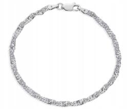  Ezüst karkötő ródiumozott szövésű szingapúr Ezüst 925 méret18
