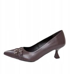 CheBello 4773 Czółenka barna bőr, kacsacsőrű csat, 39-es méret (4773)