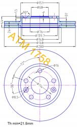 ATM Mikoda Tárcsa Ham. prz. renault 1758/ATM