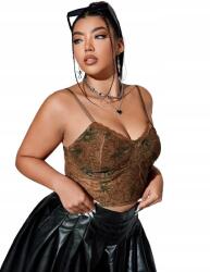 Shein FC35309 *shein Hálós Top Virágos, Díszített Mintával, Csipkés, Vállpántos 44