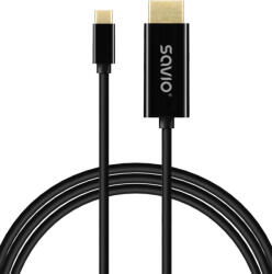 SAVIO Cl-190 USB kábel 1 M USB C Fekete (CL-190)