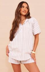 Prettylittlething Szürke Gombmintás Ing (38) (563945)