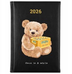 FunnyCase Könyvnaptár 2026 Once In A While Fekete Határidőnapló Ajándék Minták (Kalendarz Czarny ONCE IN A WHILE)