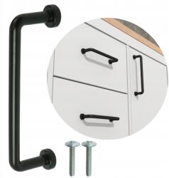 Global Service Bútorfogantyú 96 mm-es reling cső konyhaszekrény fiók fekete loft (232496N)