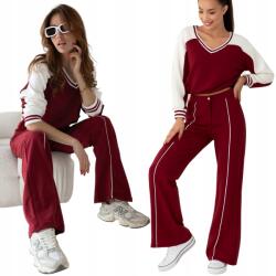 Aszmi Style Női melegítő szett, bordó, pulóver és nadrág, L