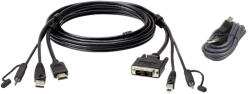 ATEN 2L-7D02DHX2 KVM kábel Fekete 1, 8 M (2L-7D02DHX2) - compzone
