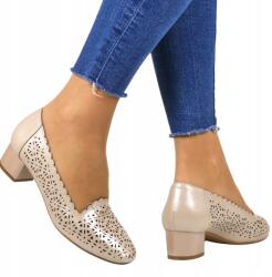 Potocki Arany Csillogó Áttört Női Félcipő Alacsony Sarkú Potocki Új (12393 ZŁOTY)