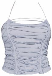 Prettylittlething Szürke Rövid Illeszkedő Crop Top Dekoratív Gumiszalag Prettylittlething 40