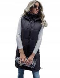 Shein Ujjatlan Pihe-puha Mellény Fekete Kapucnival 36 S__s