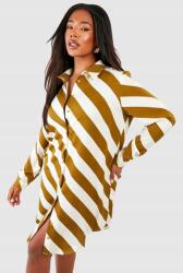 Boohoo IC36208 Boohoo Kétszínű Csíkos Hosszú Ujjú Ruha 3XL