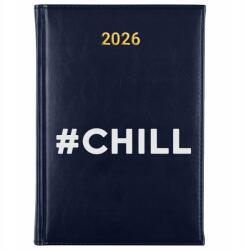 FunnyCase Könyvnaptár 2026 #chill Sötétkék tervező határidőnapló Ajándék minták (Kalendarz Granatowy #CHILL)