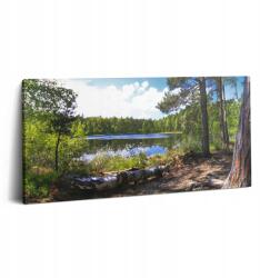 Wallfluent Vászonkép Canvas Keretben Étkező Kilátás A Tóra Az Erdőben 100x50 cm (010030010010000001736)