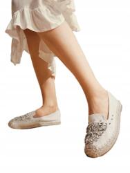 Shein Espadrule Ecru Fényes Kristály Díszek 41__41 (sx2406065700572000)