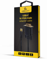Gembird A-CM-VGAM-01 video átalakító kábel 2 M USB C VGA (D-Sub) Fekete (A-CM-VGAM-01)