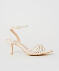  Fehér Klasszikus Magassarkú Szandál Pántos Cipzáras Sarok Kacsa Wallis 38-AS (BYY11864)