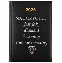 FunnyCase Könyvnaptár 2026 Gyémánt Felbecsülhetetlen Értékű Fekete Határidőnapló Ajándék Minták (Kalendarz Czarny NAUCZYCIEL TO DIAMENT)